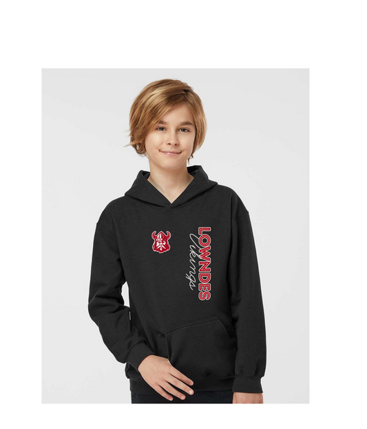 Lowndes Viking - Wording Hoodie - YOUTH