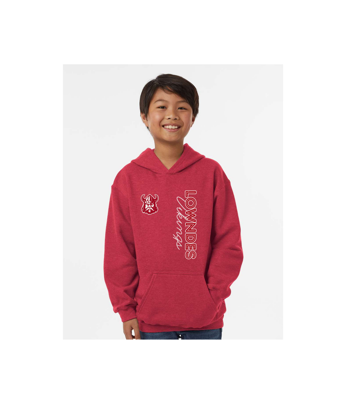 Lowndes Viking - Wording Hoodie - YOUTH